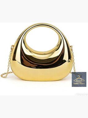Acrylic Moon Shape Evening Clutch Handbag Plastic Purse for Wedding Party